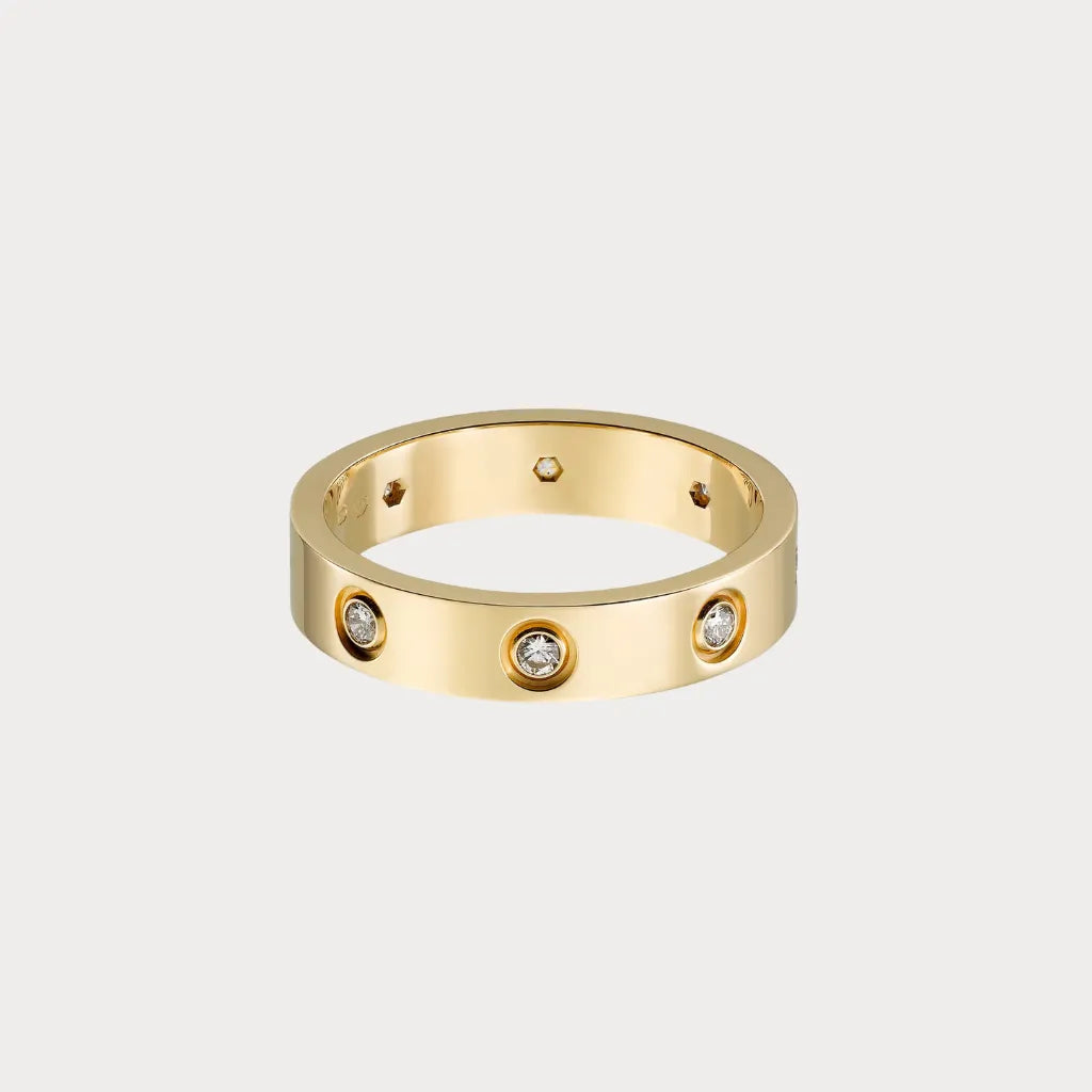 Love Bezel Stone Band Ring