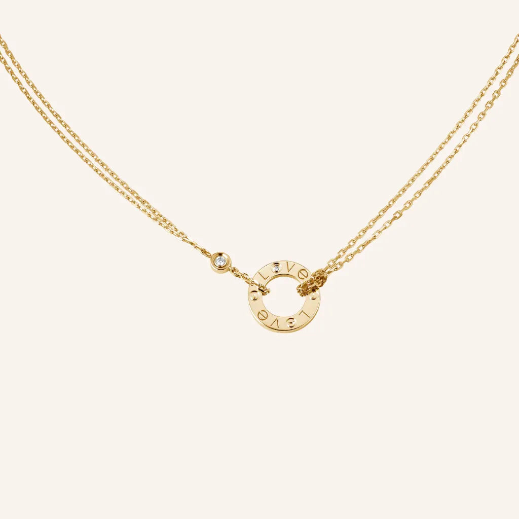 Love Circle Double Chain Necklace