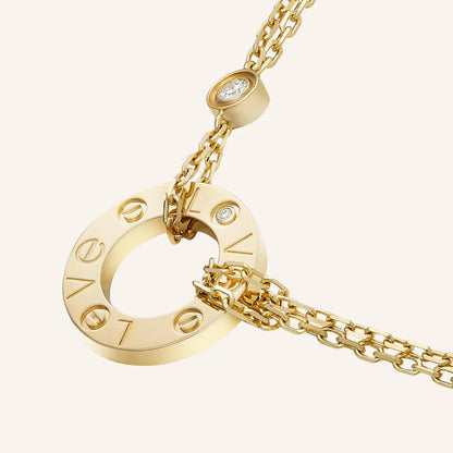 Love Circle Double Chain Necklace