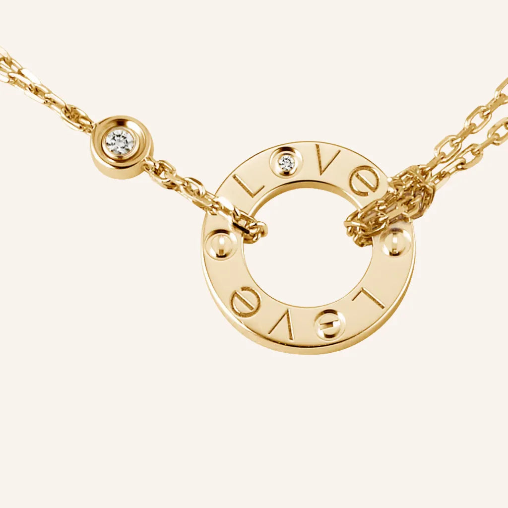 Love Circle Double Chain Necklace