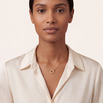 Love Circle Double Chain Necklace