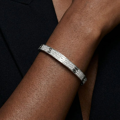 Love Crystal Detail Bangle Bracelet