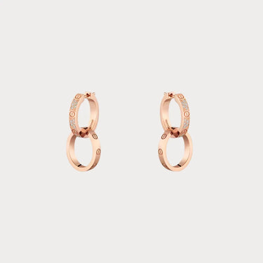 Love Double Circle Drop Earrings