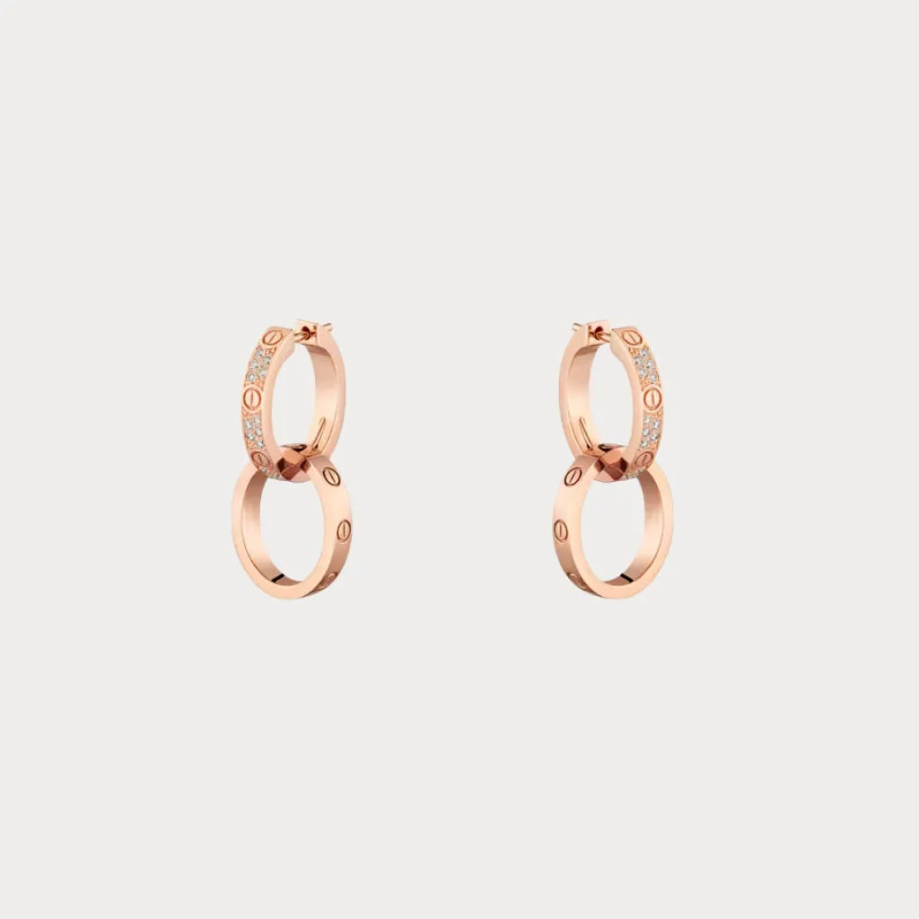 Love Double Circle Drop Earrings