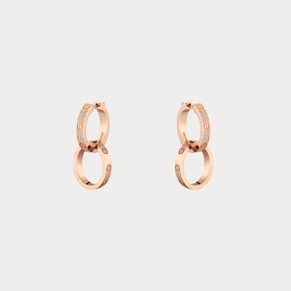 Love Double Circle Drop Earrings