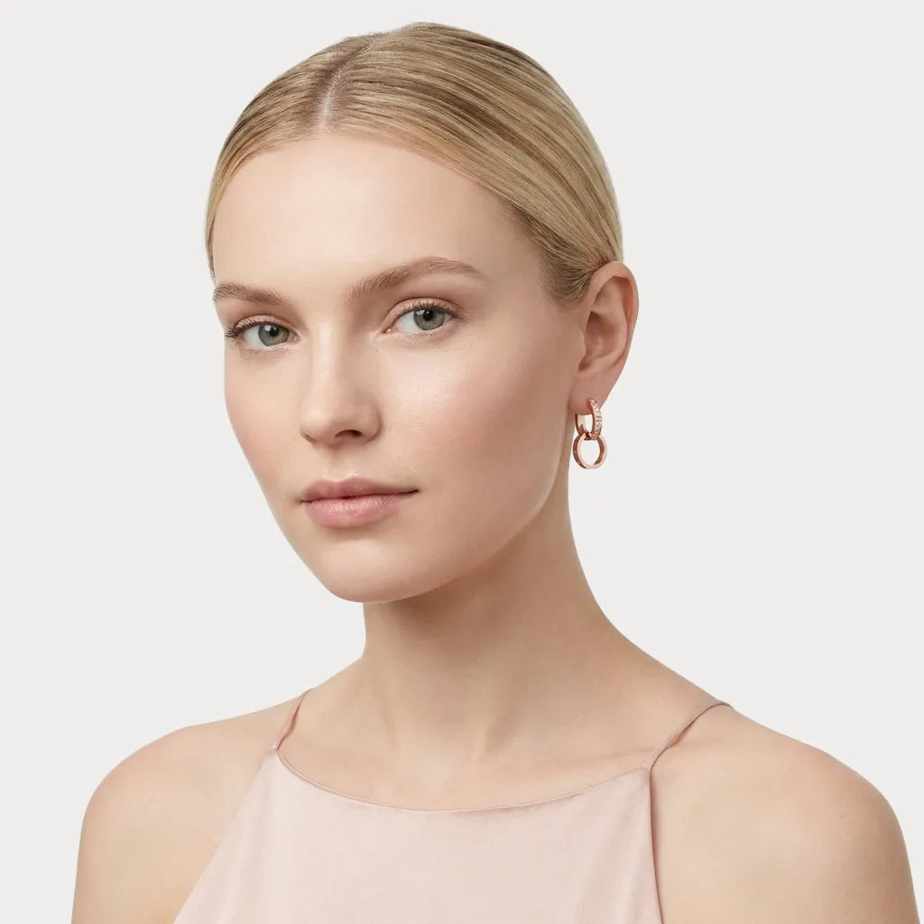 Love Double Circle Drop Earrings