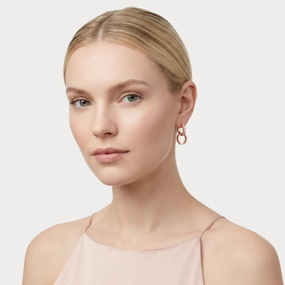 Love Double Circle Drop Earrings