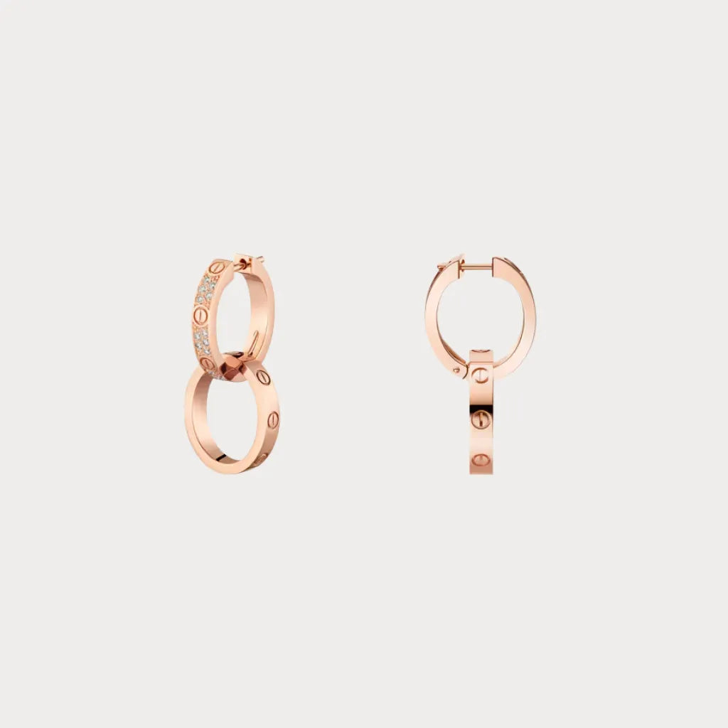 Love Double Circle Drop Earrings