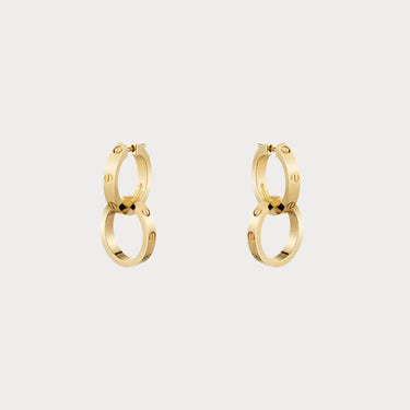 Love Double Hoop Drop Earrings