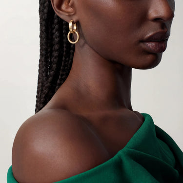 Love Double Hoop Drop Earrings