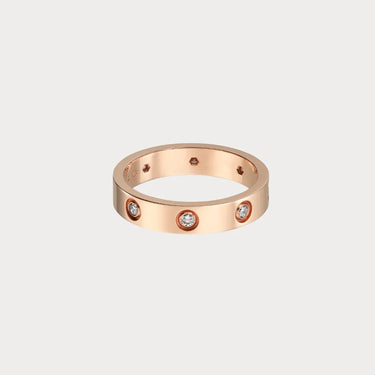 Love Flush Set Stone Band Ring