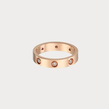 Love Flush Set Stone Band Ring