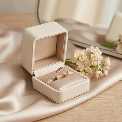 Love Flush Set Stone Band Ring