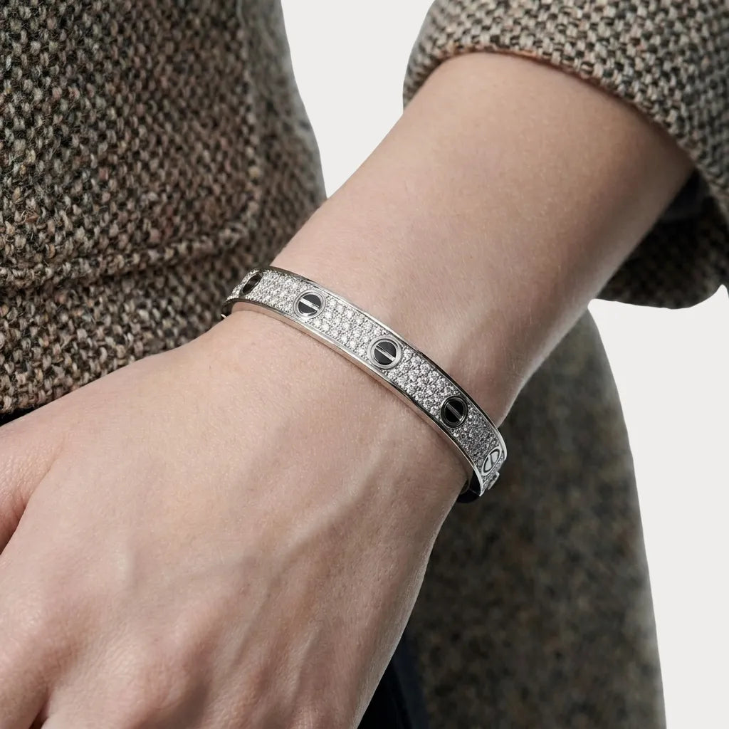 Love Full Pavé Bangle Bracelet