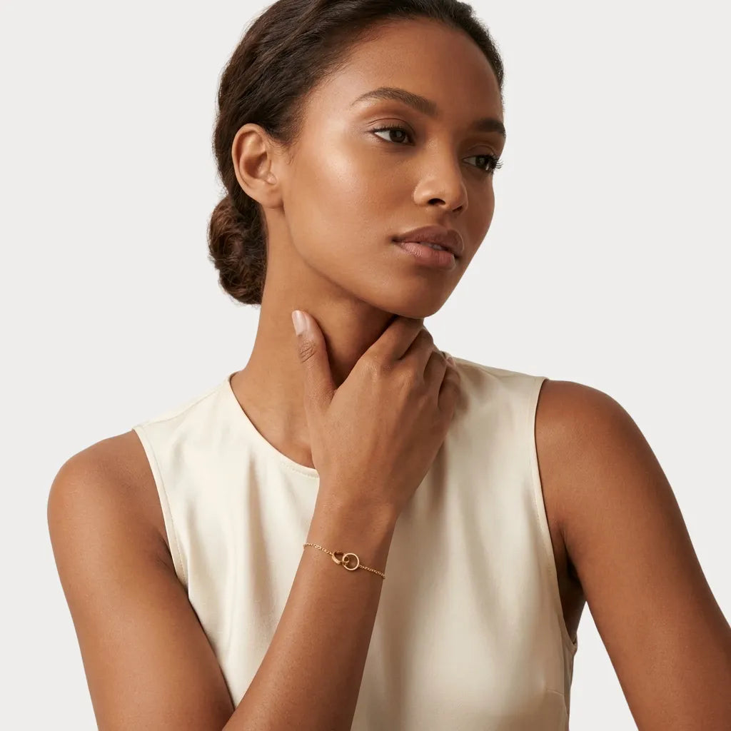 Love Interlocking Ring Chain Bracelet