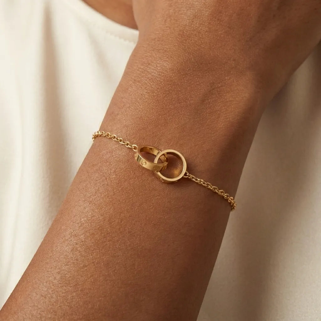 Love Interlocking Ring Chain Bracelet