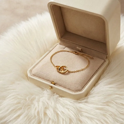 Love Interlocking Ring Chain Bracelet