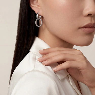 Love Linked Hoop Drop Earrings