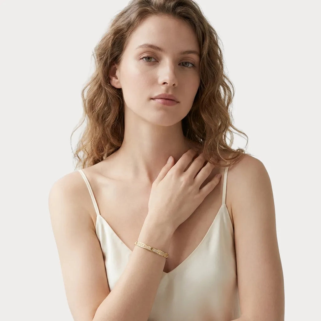 Love Pavé Accent Bangle Bracelet