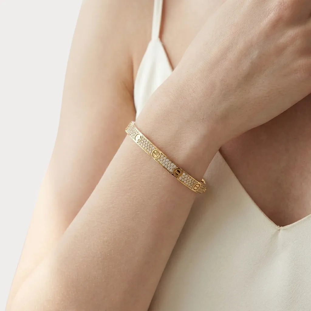 Love Pavé Accent Bangle Bracelet