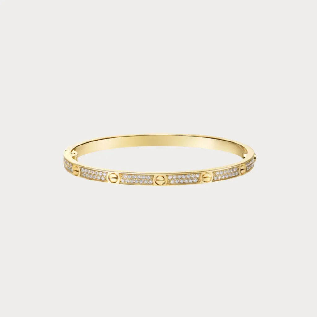 Love Pavé Line Bangle Bracelet