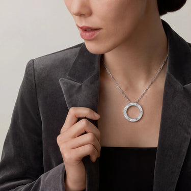 Love Pave Open Circle Necklace