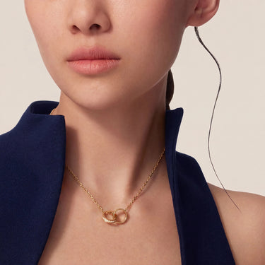Love Pave Ring Link Necklace