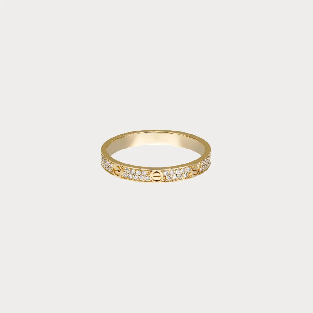 Love Pave Screw Band Ring