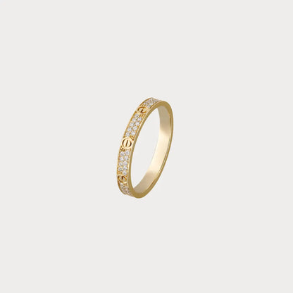 Love Pave Screw Band Ring