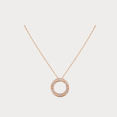 Love Pave Screw Circle Necklace