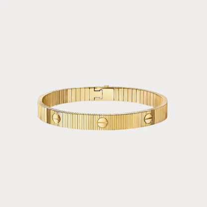 Love Ribbed Screw Accent Bracelet