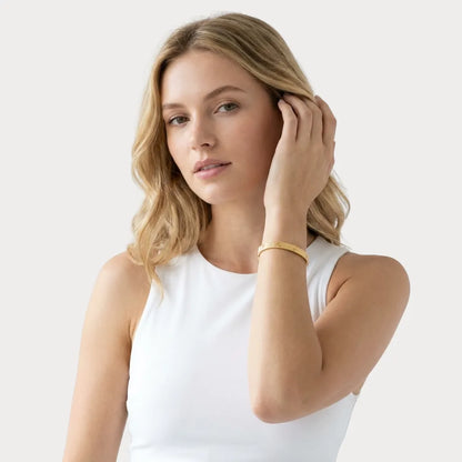 Love Ribbed Screw Accent Bracelet