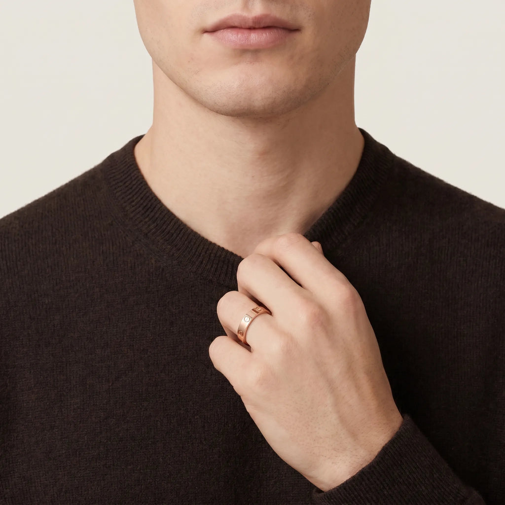 Love Screw Accent Band Ring