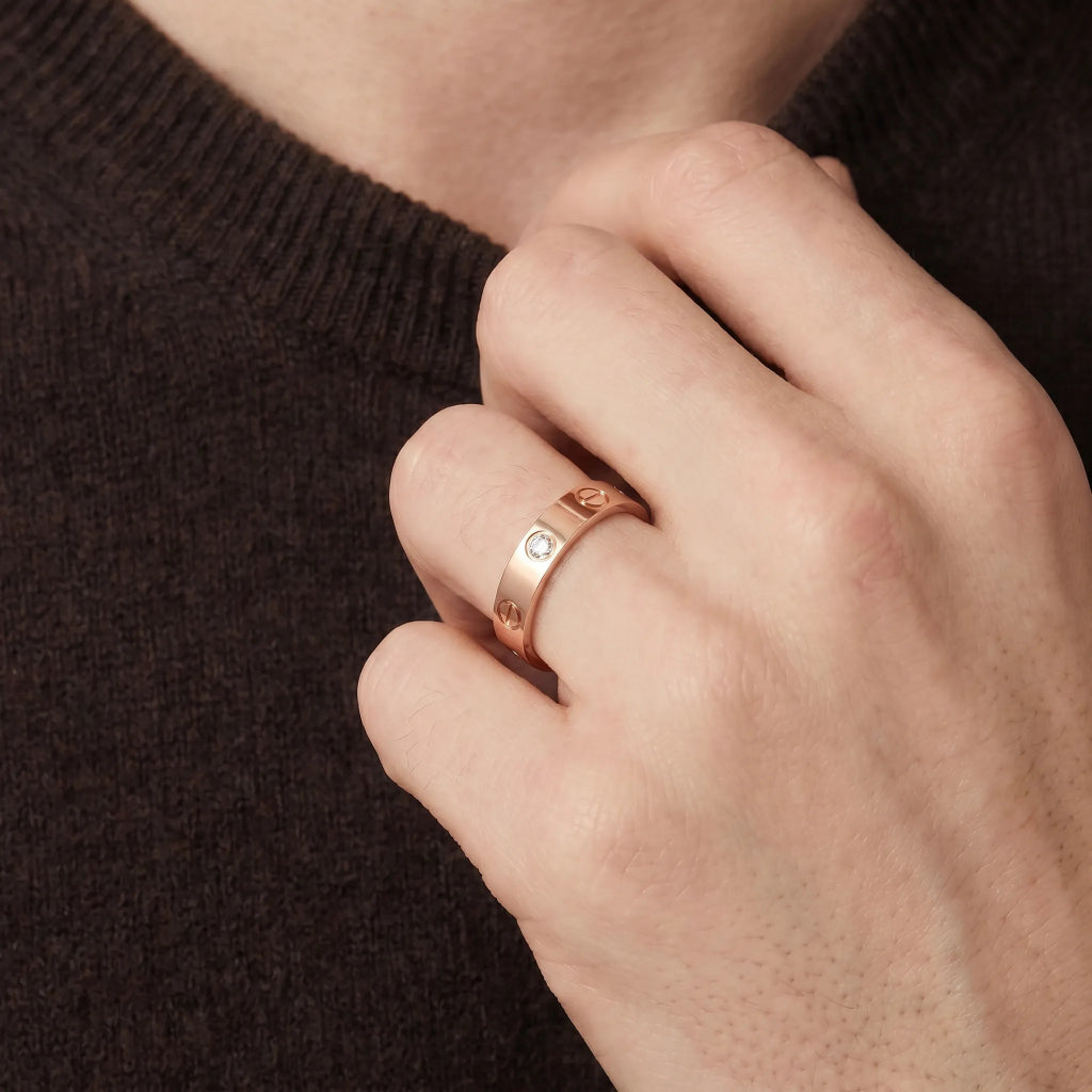 Love Screw Accent Band Ring