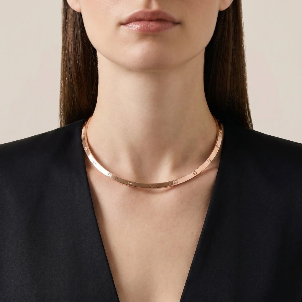 Love Screw Accent Collar Necklace