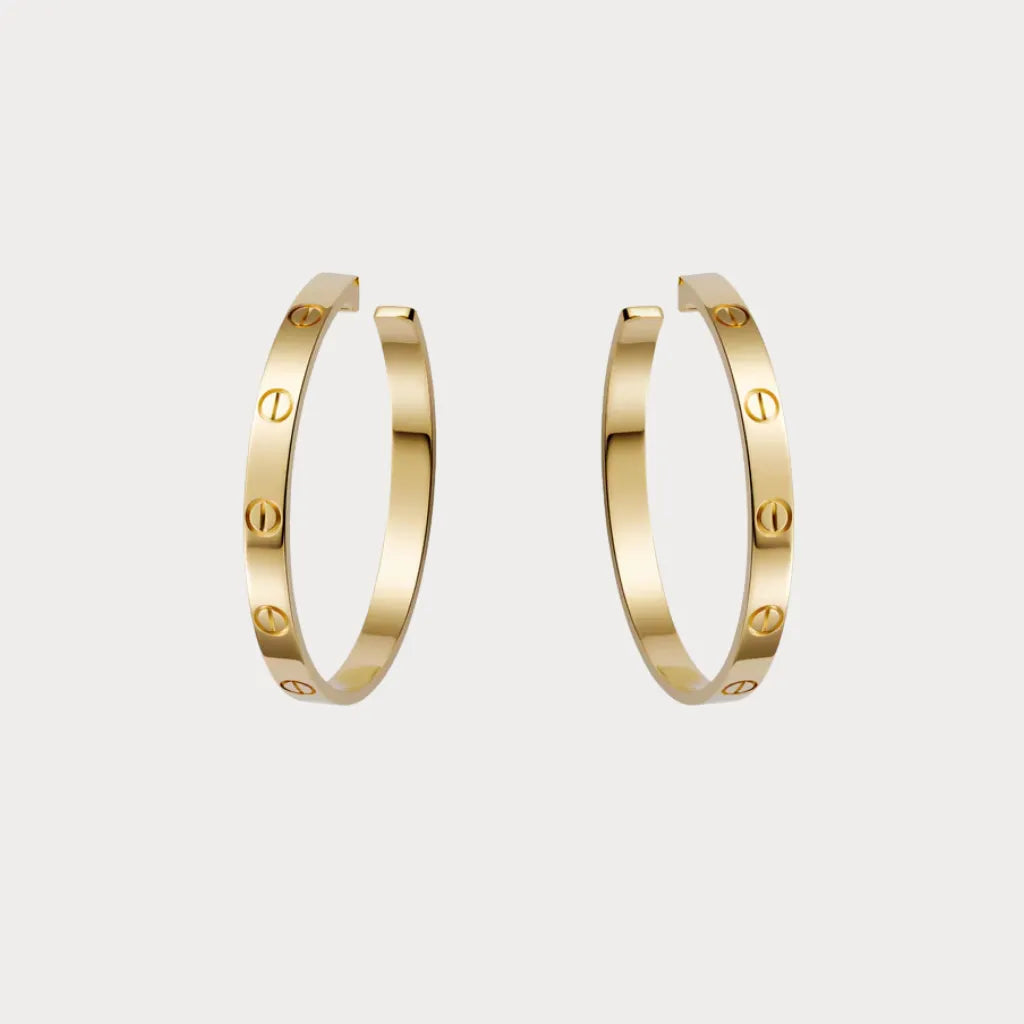 Love Screw Accent Hoop Earrings