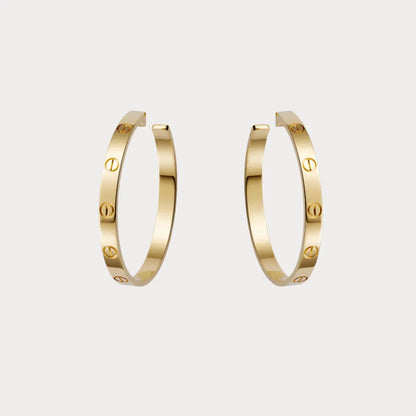 Love Screw Accent Hoop Earrings