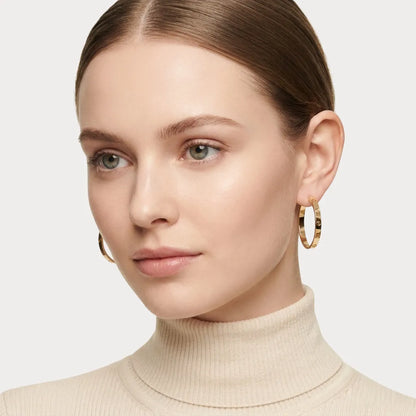 Love Screw Accent Hoop Earrings