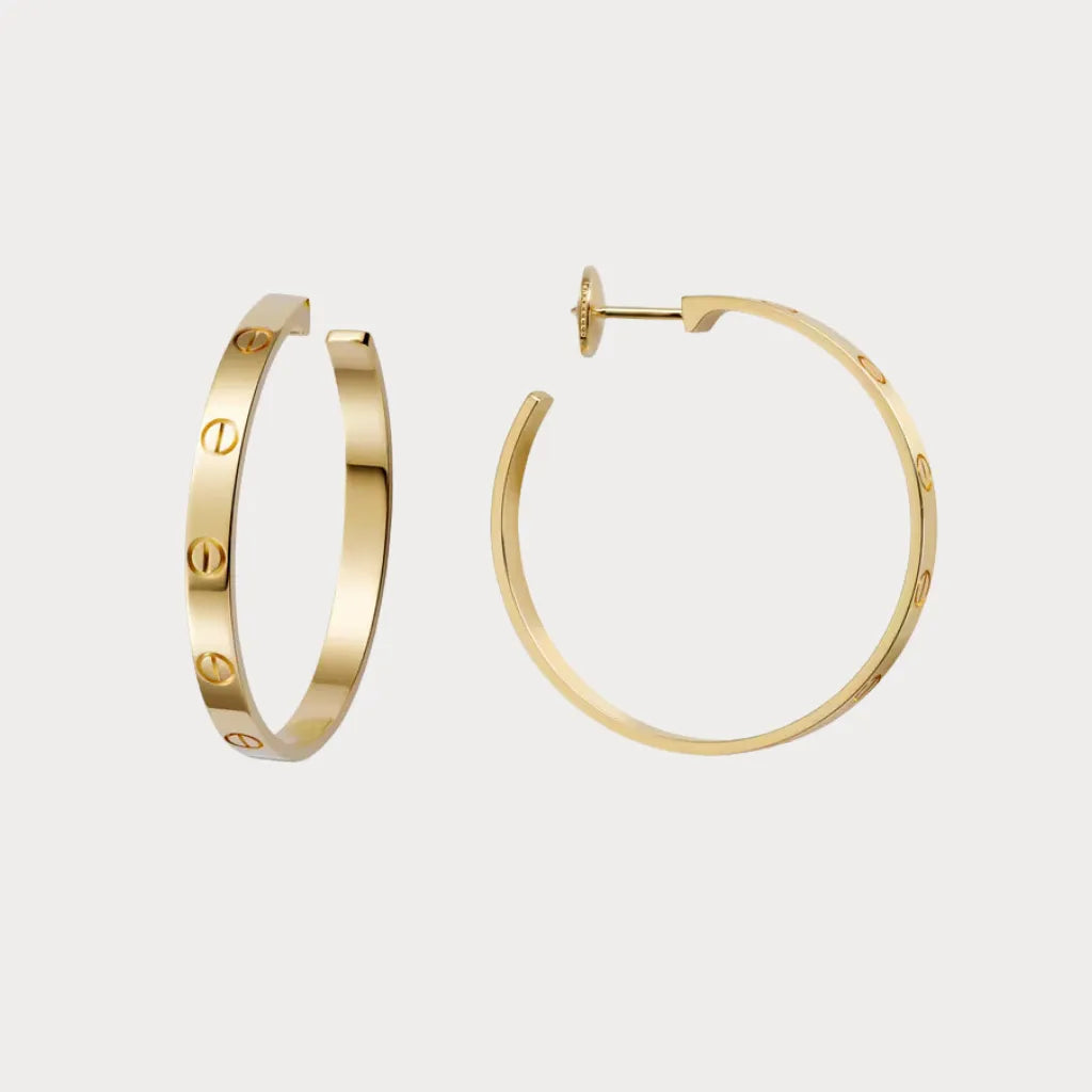 Love Screw Accent Hoop Earrings
