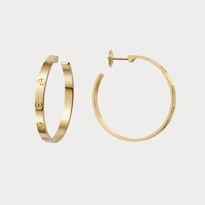 Love Screw Accent Hoop Earrings