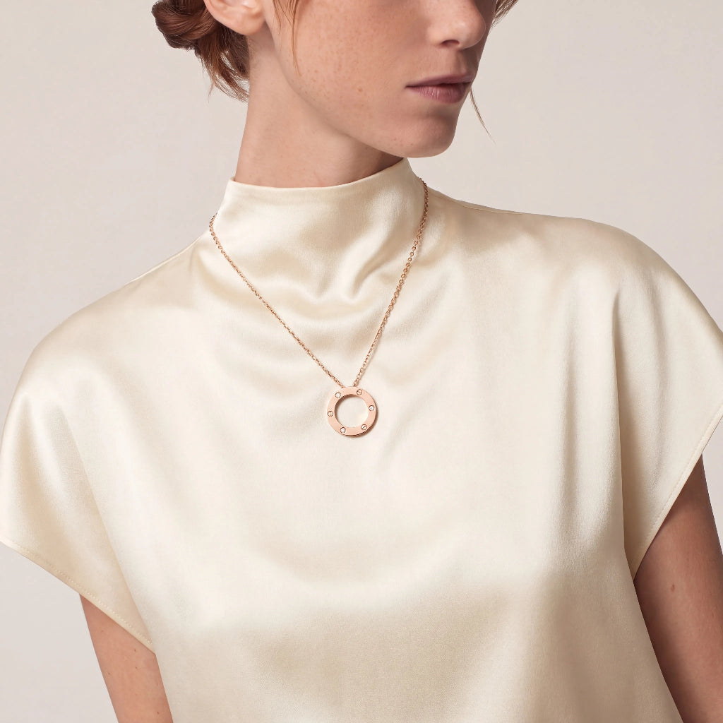 Love Screw Accent Pendant Necklace