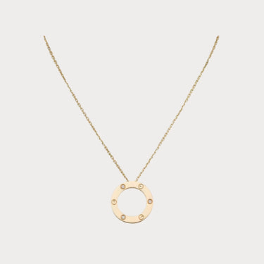 Love Screw Detail Circle Necklace