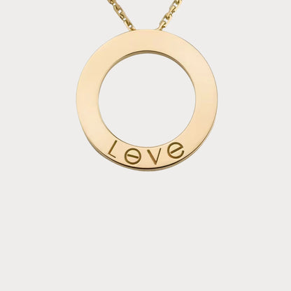 Love Screw Detail Circle Necklace