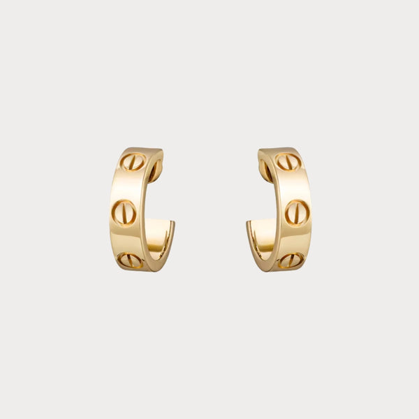 Love Screw Detail Hoop Earrings