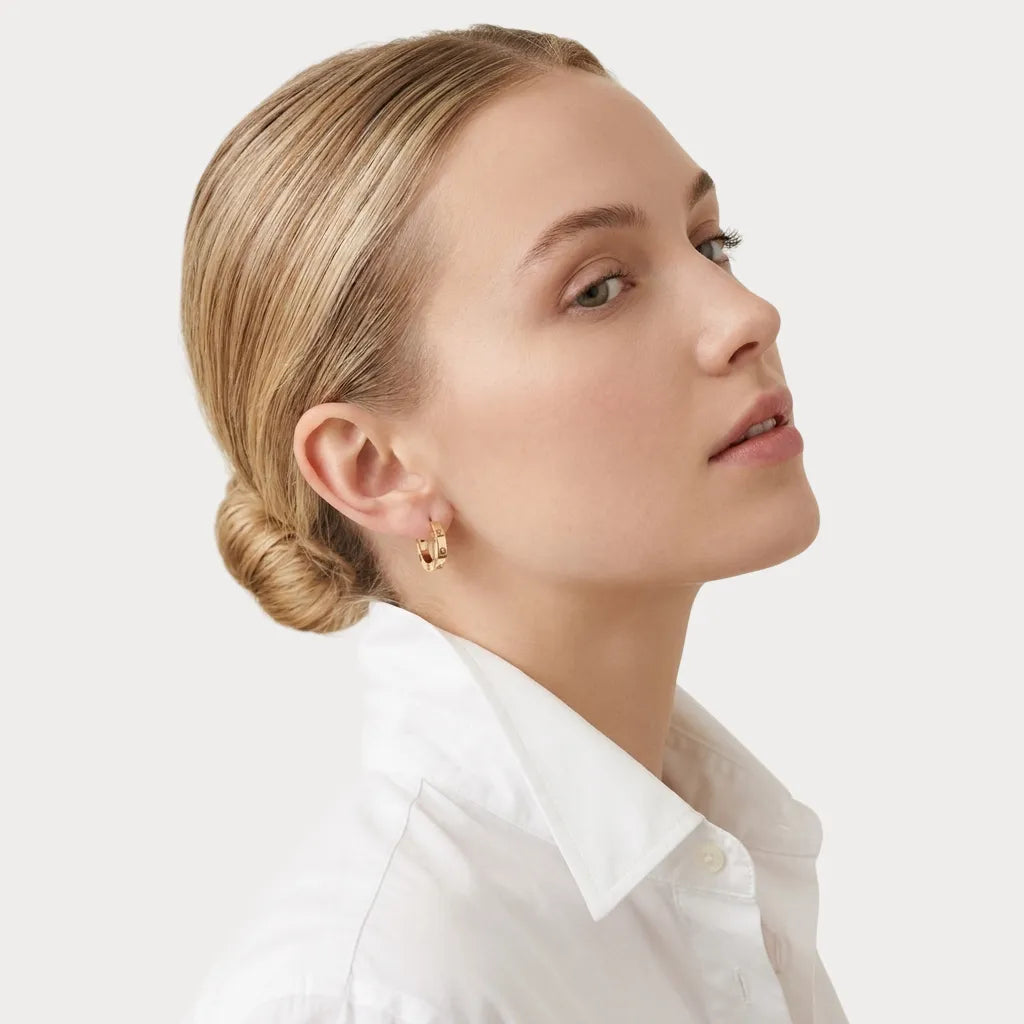 Love Screw Detail Huggie Earrings