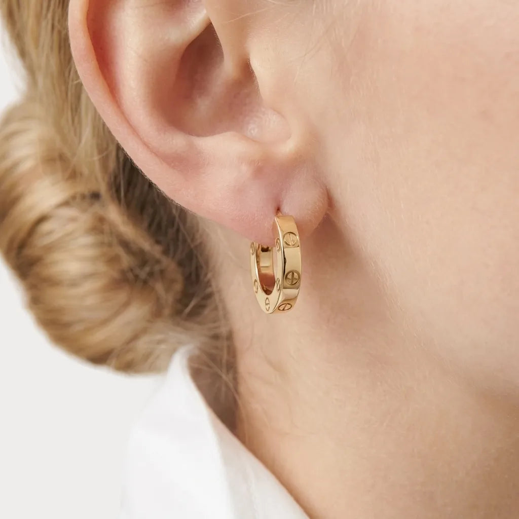 Love Screw Detail Huggie Earrings