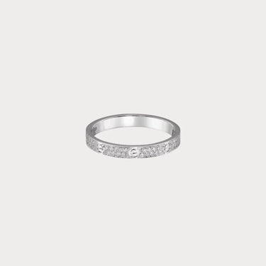 Love Screw Detail Pave Band Ring