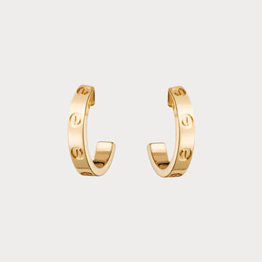 Love Screw Motif Hoop Earrings