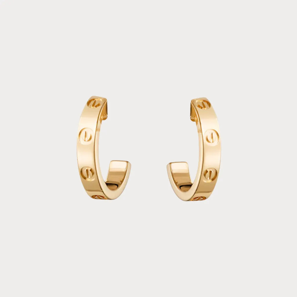 Love Screw Motif Hoop Earrings