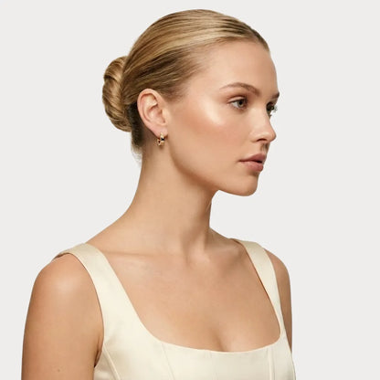 Love Screw Motif Hoop Earrings